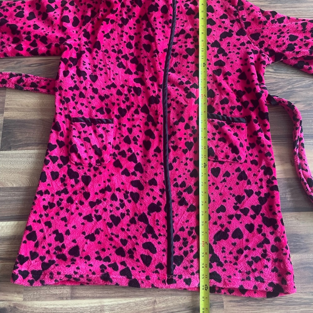 La SENZA Hot Pink and Black Harts Print Robe - Picture 5 of 10